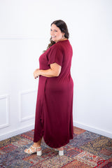 Vestido Antonella – Decote V com Fendas Laterais em Malha Confort Deluxe