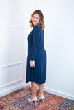 Vestido Madrid - Gola Oval Manga Longa