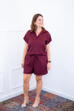 Conjunto Salvador - Bermudinha e Blusa em Linho Light