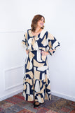 Vestido Celina – Manga Japonesa Longo em Crepe Fluido
