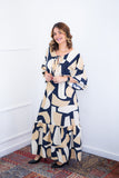 Vestido Celina – Manga Japonesa Longo em Crepe Fluido