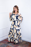 Vestido Celina – Manga Japonesa Longo em Crepe Fluido