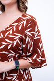 Vestido Decote V Manga Morcego em Viscolinho Sabrina