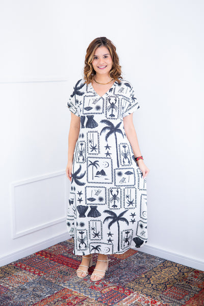 Vestido Antonella – Decote V com Fendas Laterais em Malha Confort Deluxe