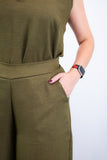 Calça Maxi Renata – Pantalona em Linho Light com Bolsos Laterais