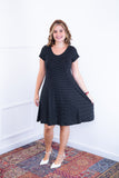 Vestido Gola Redonda Acinturado em Viscolycra Melissa