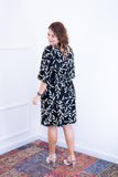 Vestido Decote V Manga Morcego em Viscolinho Sabrina