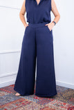 Calça Maxi Renata – Pantalona em Linho Light com Bolsos Laterais