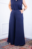 Calça Maxi Renata – Pantalona em Linho Light com Bolsos Laterais