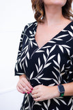 Vestido Decote V Manga Morcego em Viscolinho Sabrina