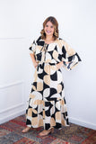 Vestido Celina – Manga Japonesa Longo em Crepe Fluido