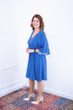 Vestido Decote V Manga Morcego em Viscolinho Sabrina