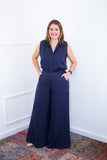 Calça Maxi Renata – Pantalona em Linho Light com Bolsos Laterais