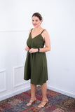 Vestido Malu – Alcinha Ajustável em Viscose Marrant com Saia Evasê e Bolsos