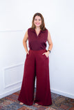 Calça Maxi Renata – Pantalona em Linho Light com Bolsos Laterais