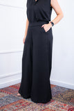 Calça Maxi Renata – Pantalona em Linho Light com Bolsos Laterais