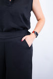 Calça Maxi Renata – Pantalona em Linho Light com Bolsos Laterais