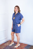 Conjunto Salvador - Bermudinha e Blusa em Linho Light