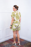Conjunto Salvador – Bermudinha e Blusa em Crepe com Estampa Geométrica
