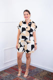 Conjunto Salvador – Bermudinha e Blusa em Crepe com Estampa Geométrica