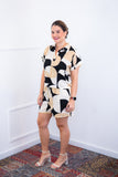 Conjunto Salvador – Bermudinha e Blusa em Crepe com Estampa Geométrica