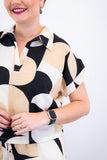 Conjunto Salvador – Bermudinha e Blusa em Crepe com Estampa Geométrica
