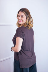 Blusa Ágata - Decote V Bobo em Viscolycra