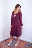 Vestido Madrid - Gola Oval Manga Longa