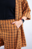 Conjunto Kimono Dora - Oversized Estampado e Bermudinha em Crepinho