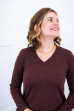 Conjunto Zurique - Lãzinha com Blusa Gola V e Calça Pantalona com Bolsos Faca