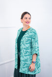 Kimono Brasil – Oversized com Manga Ampla em Crepe