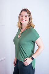 Blusa Ágata - Decote V Bobo em Viscolycra
