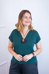Blusa Ágata - Decote V Bobo em Viscolycra
