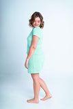 Conjunto de Pijama com Shorts Decote Canoa de Suede Milena