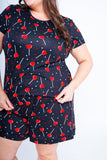 Conjunto de Pijama com Shorts Decote Canoa de Suede Milena