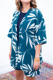 Conjunto Kimono Dora Oversized Estampado e Bermudinha em Crepinho