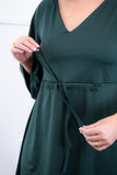 Vestido Virgínia - Midi Ajustável com Manga Morcego em Malha Confort