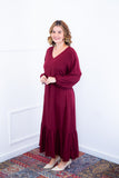 Vestido Rafaela - Longuete com Babado Gola V em Viscolinho