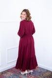 Vestido Rafaela - Longuete com Babado Gola V em Viscolinho