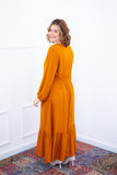 Vestido Rafaela - Longuete com Babado Gola V em Viscolinho