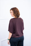 Blusa Cristina - Com Manga Morcego Gola V em Malha Confort