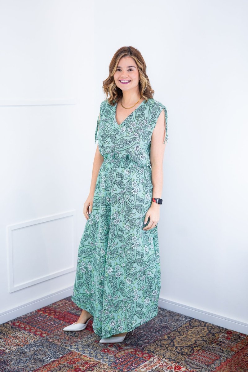 Macacão Caribe - Pantalona em Crepe com Decote V - Naguirre Shop