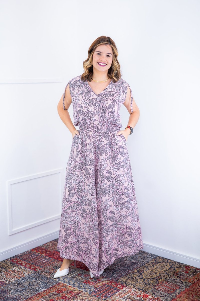 Macacão Caribe - Pantalona em Crepe com Decote V - Naguirre Shop