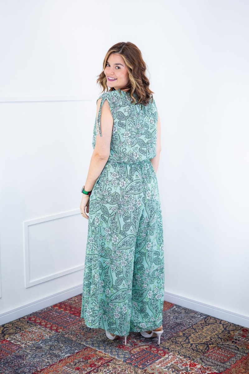 Macacão Caribe - Pantalona em Crepe com Decote V - Naguirre Shop