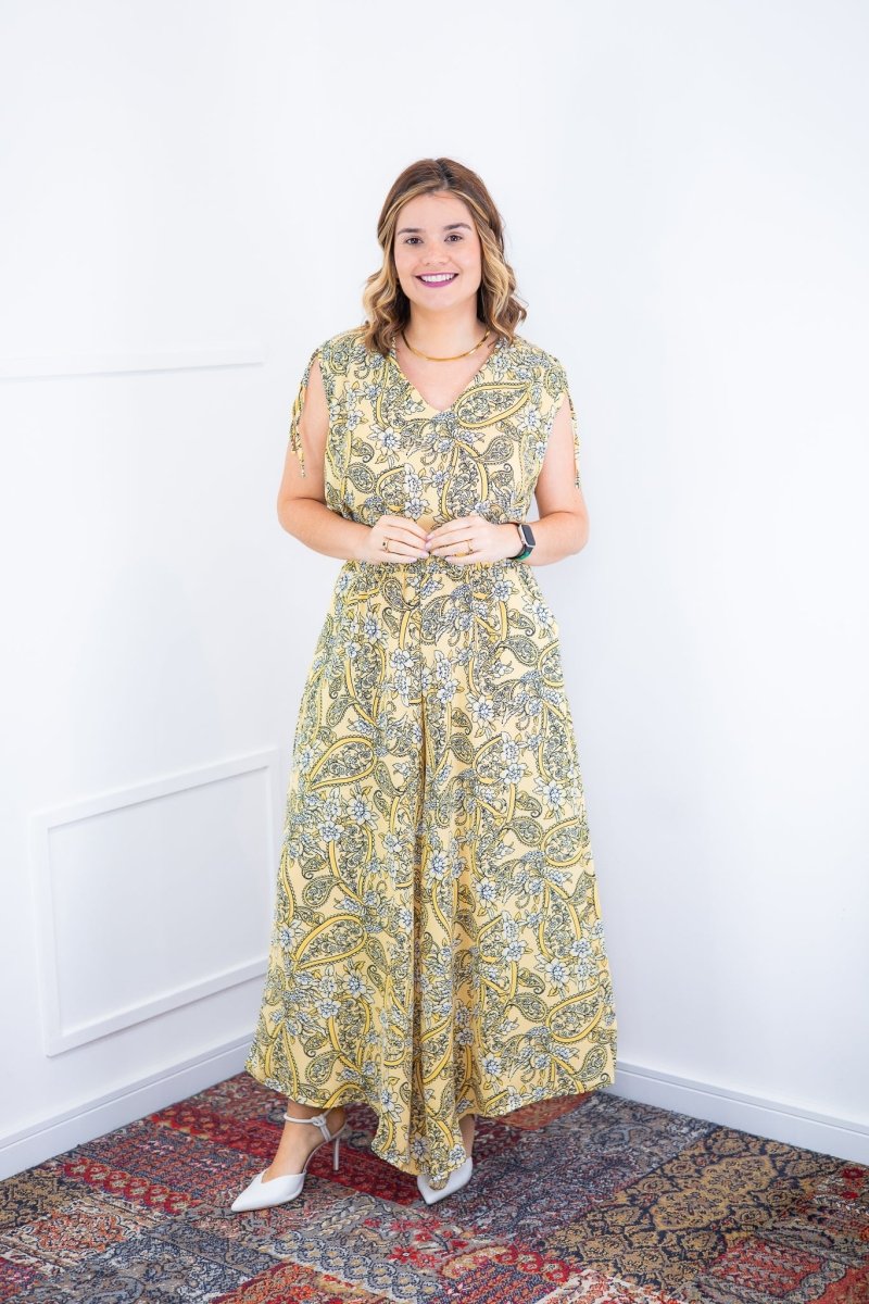 Macacão Caribe - Pantalona em Crepe com Decote V - Naguirre Shop