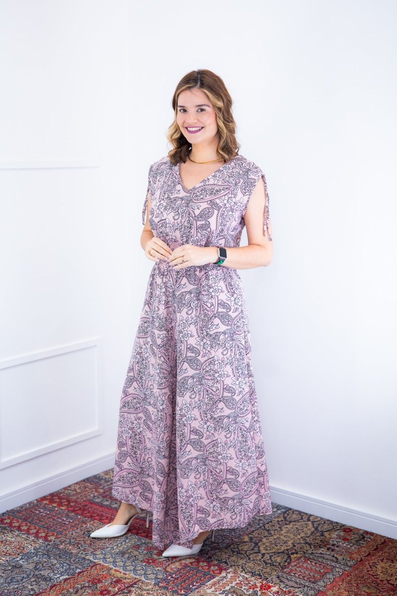 Macacão Caribe - Pantalona em Crepe com Decote V - Naguirre Shop