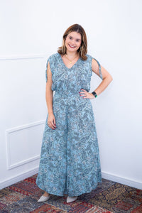 Macacão Caribe - Pantalona em Crepe com Decote V - Naguirre Shop