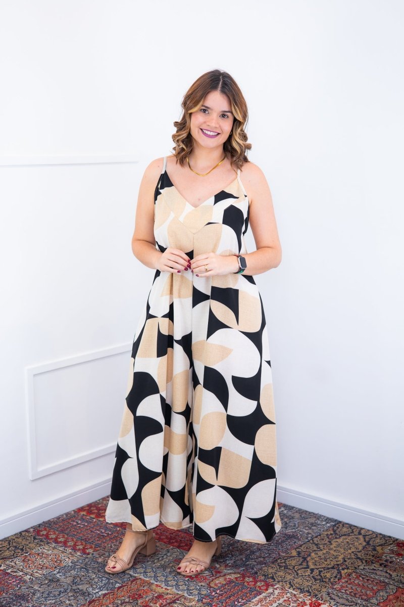 Macacão Grécia – Pantalona em Crepe com Alça Ajustável - Naguirre Shop