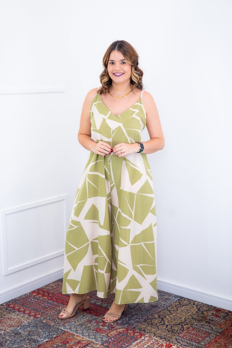 Macacão Grécia – Pantalona em Crepe com Alça Ajustável - Naguirre Shop