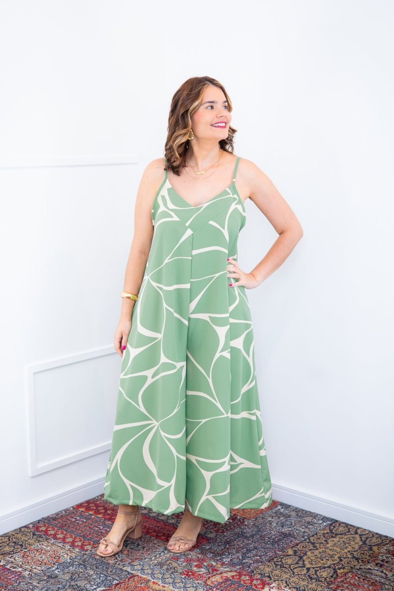 Macacão Grécia – Pantalona em Crepe com Alça Ajustável - Naguirre Shop